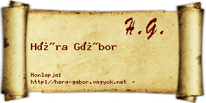 Héra Gábor névjegykártya
